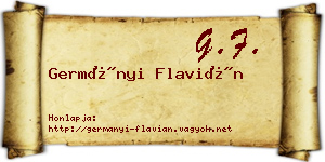 Germányi Flavián névjegykártya